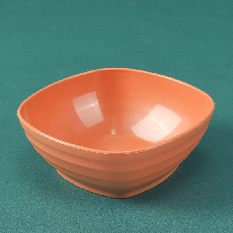 Tazón cuadrado de 5.5 pulgadas, juego de 4, tazón cuadrado para sopa de 500 ml color trigo, tazón para niños, irrompible, tazón para comer en el hogar, tazón para agua con azúcar