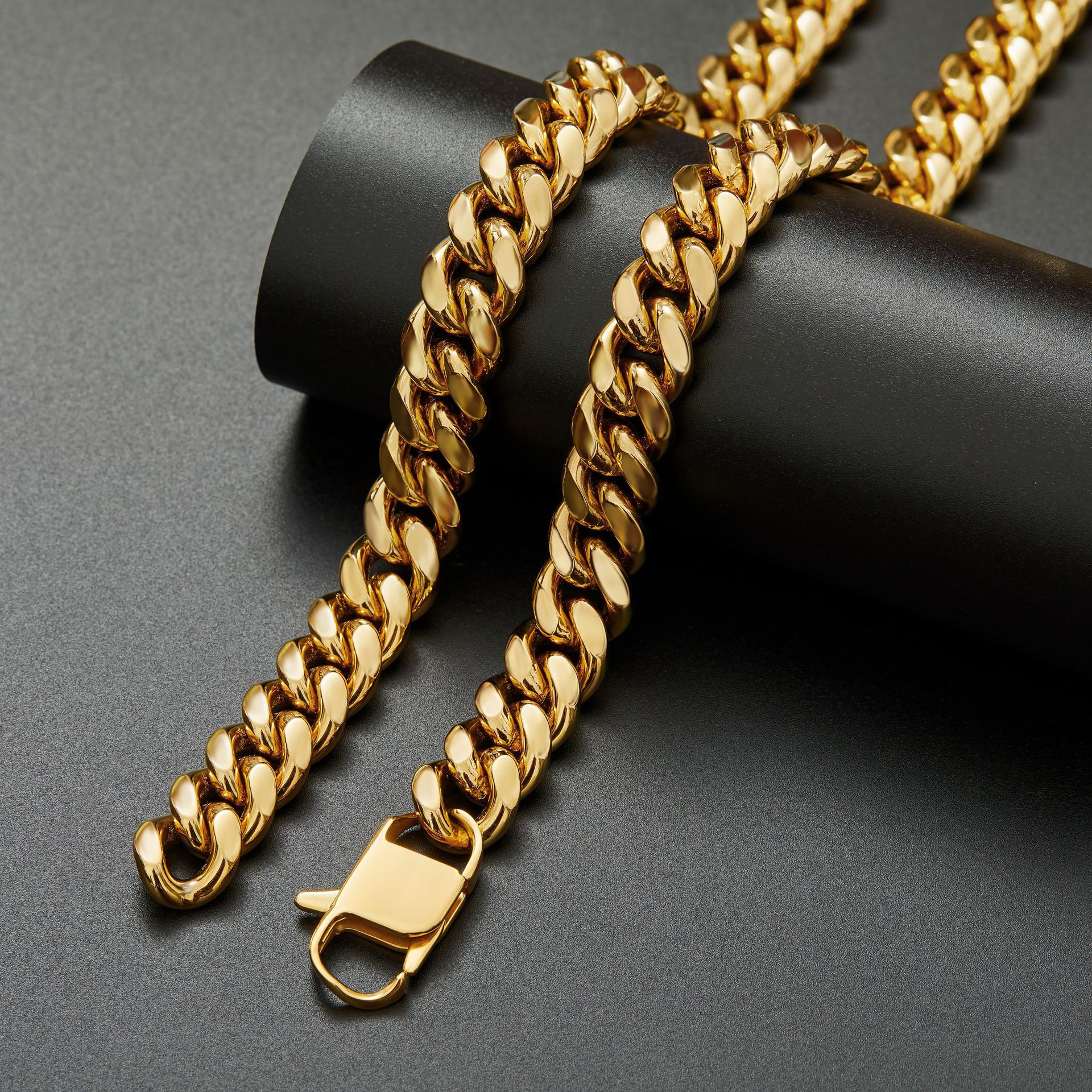 Hip-Hop Solid Color 304 Stainless Steel Polishing Plating Men'S Necklace Men Chain Necklaces display picture 2