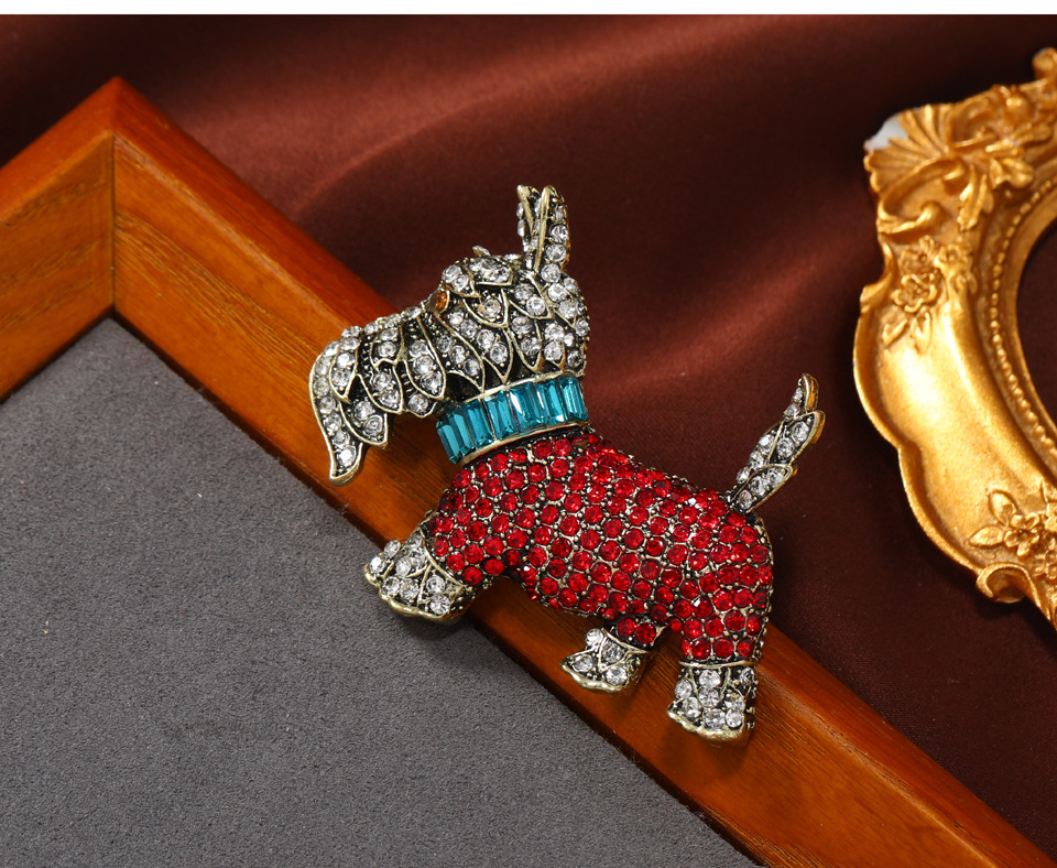 25g Weight Brooches Classification Holiday, Banquet Occasion Alloy Material Animal, Dog Pattern Unisex Gender Glam, Cute, Retro Style Glam Cute Retro Pin Animal Dog Alloy Unisex Brooches 5
