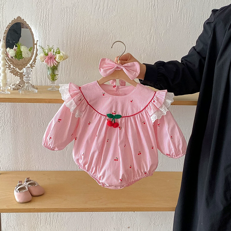 Детский комбинезон, с длинными рукавами, боди, милое платье, осень