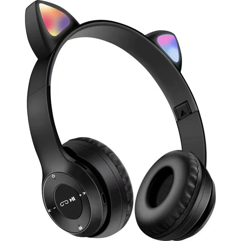 P47M Headset Katzenohren (gedämpftes Brot in Katzenohrform) Heißer Verkauf Leichtes faltbares Stereo Bluetooth 5.0 Plug-in-Karte_voghion.com