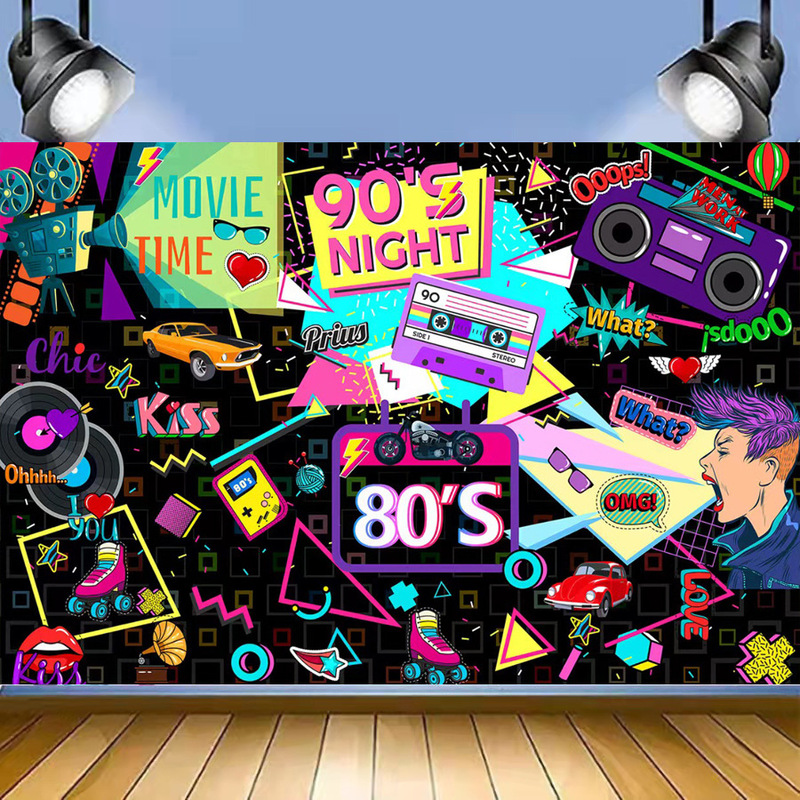 Amazon Hip-hop Graffiti 80s 90s Background Cloth Photography 5x3ft Birthday Party Party Photography
