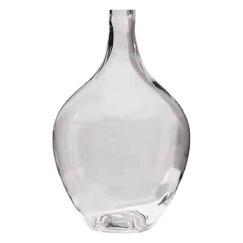 Jarrón de lujo ligero, reloj de pared, madera de caballo, recipiente hidropónico de vidrio transparente grande, arreglo floral nórdico, decoración de sala de estar, regalo.