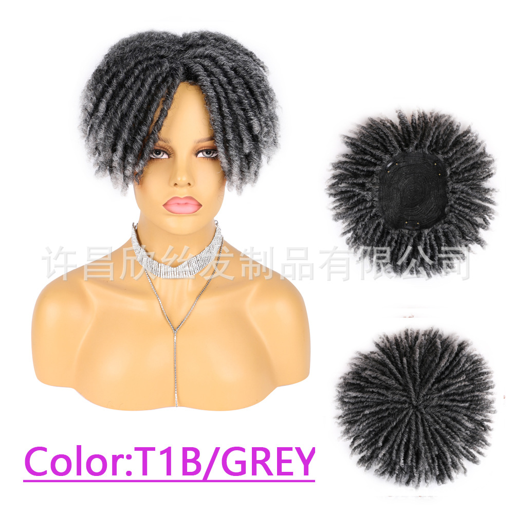 Peluca de fibra química transfronteriza europea y americana Dreadlocks pelucas peluquín hueco rollo de fibra química trenza sucia Peluca de pelo