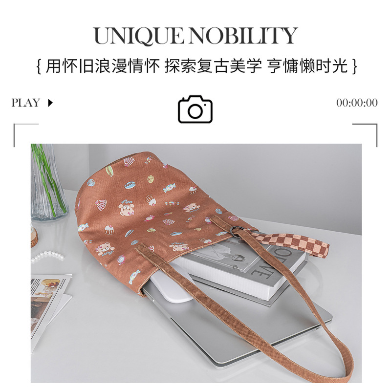 新款大容量帆布水桶包斜挎包厂家现货批女包可加印logo女士包袋|undefined
