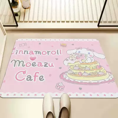 Avtomobil döşəmə paspasları – Bathroom Floor Mat Non-Slip Toilet - pink-and-white-peach-heart-3-layer-cake-cinnamon-4060cm
