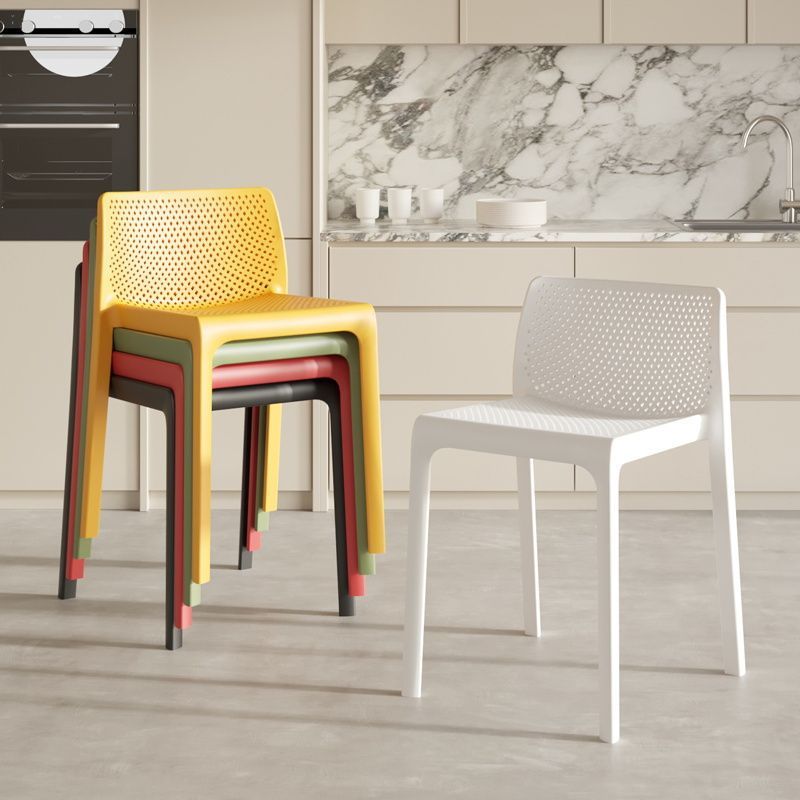 Fashionable and Creative Plastic Stools, Modern and Simple Household Thickened Backrest Chairs, Adult Dining Stools, Waiting Chairs, High Stools