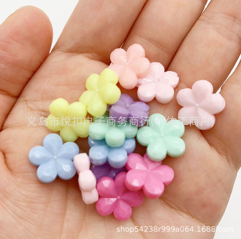 Acrylic 14mm Camellia Flower Macaron Color DIY Beaded Phone Chain Material Kit Accessories Loose Beads Fresh Style