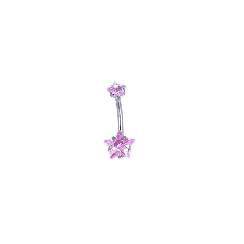 Navel (belly button) Piercing Jewelry, Copper with Vacuum Plating, star charm, 2.3 g