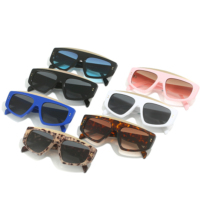 New Personalized Triangle Frame Sunglasses Fashion Rice Nail Men's and Women's Trend Sunglasses Versatile Sunshades 492_voghion.com
