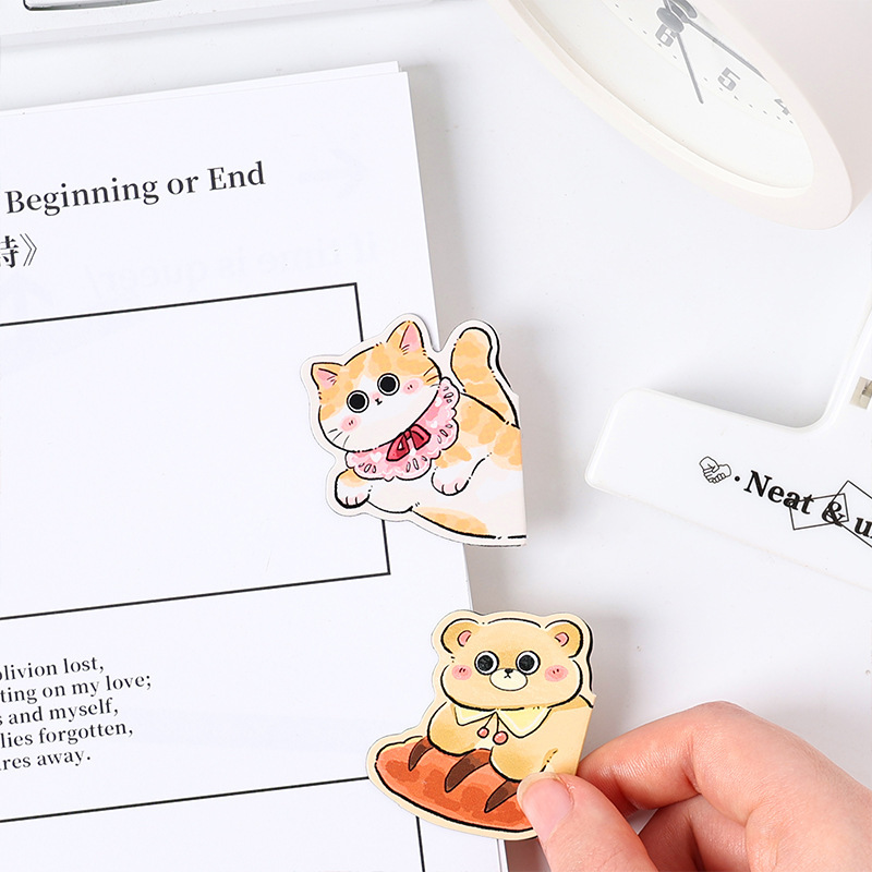 Bonbon House Animated Animals marcadores DIY creativos graduados pequeños regalos magnéticos suaves marcadores de lectura magnéticos