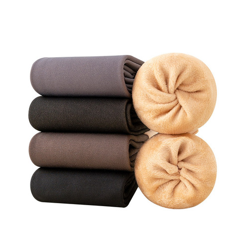 Autumn and winter fake translucent knee socks, black translucent stewardess gray high socks, warm plus velvet knee socks, bottoming stockings