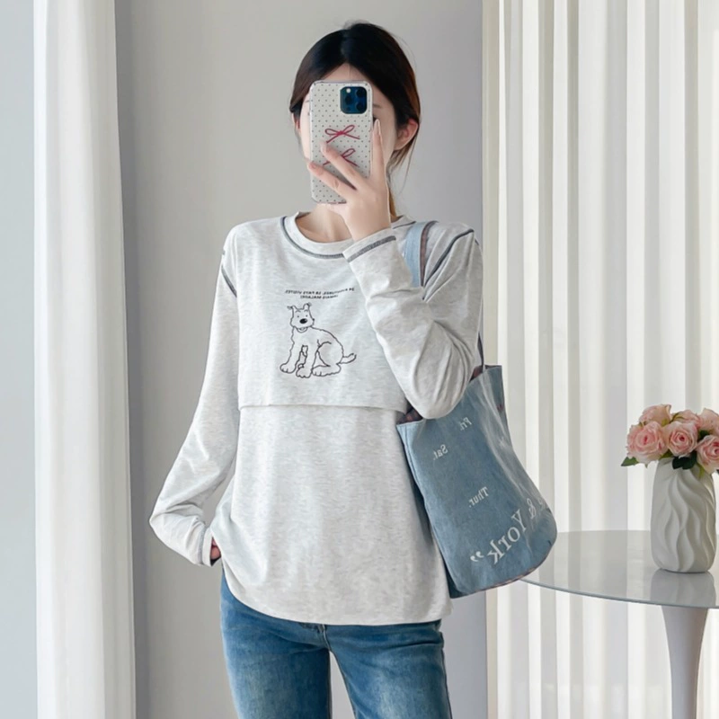 8639 весенне-осенняя нижняя рубашка для женщин, обычное кормление кожи