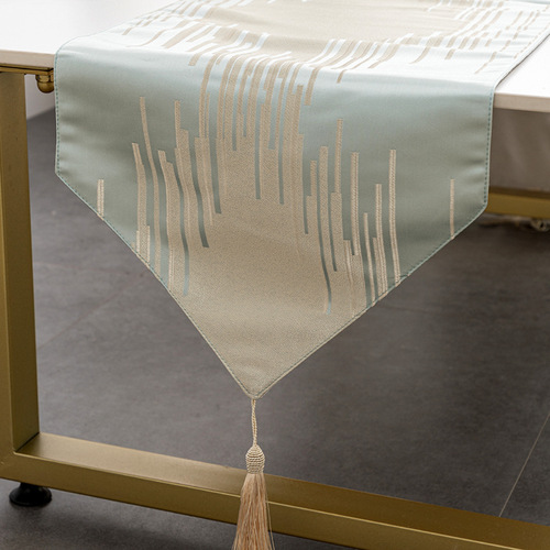 Cross-border hot sale modern light luxury American tassel jacquard table runner dining table decoration tablecloth coffee table TV cabinet tablecloth