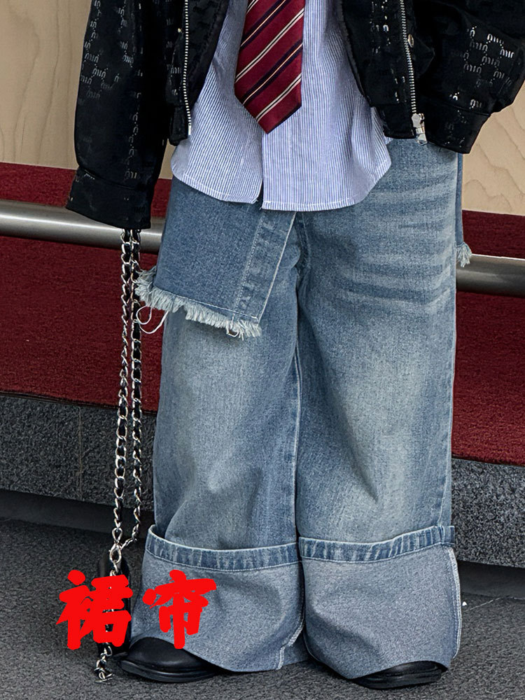 25611 джинсовая юбка-шторка