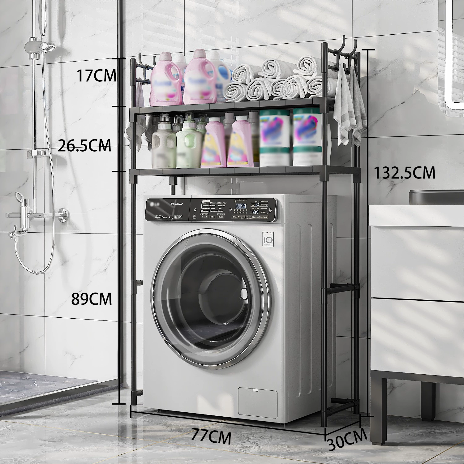 Toilet for laundry, plastic storage system, simple and elegant design