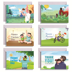 New Style Dad Is Superman Father's Day Greeting Card Set with Thank You and Blessing Messages, Folded Card, Wholesale for Cross-border