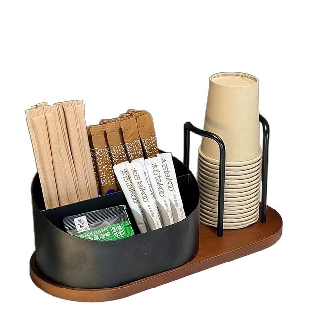 中古风纸杯架一次性杯子取杯器桌面茶几收纳置物架咖啡杯杯架茶杯|undefined
