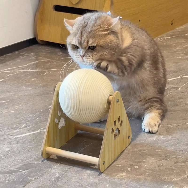 猫咪玩具立式猫抓球滚球剑麻猫抓板耐磨不掉屑自嗨磨爪猫爬架用品|undefined