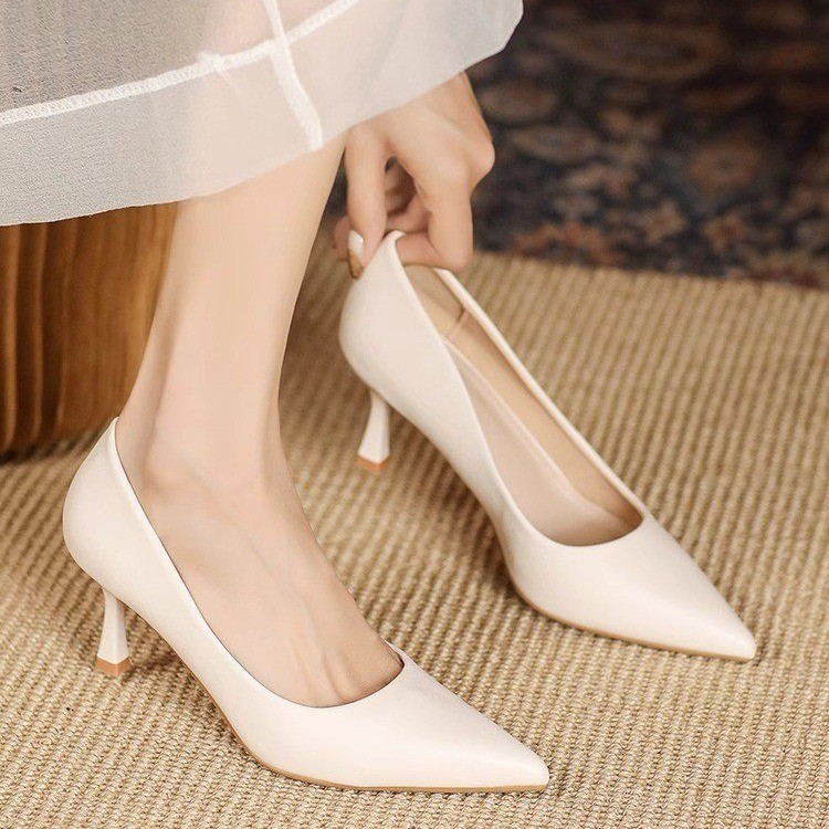 Color francés sólido tacones delgados puntiagudos zapatos de tacones altos para mujeres 2026 poco profundos zapatos de trabajo simples y cómodos zapatos de mujer