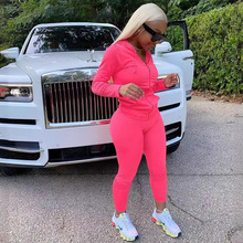 欧洲站新款2024亚马逊isn秋季欧美女装连帽开衫修身运动休闲套装