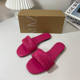 New square headed flat bottom straight with candy color, exposed toe, empty beach, half drag sandals for women