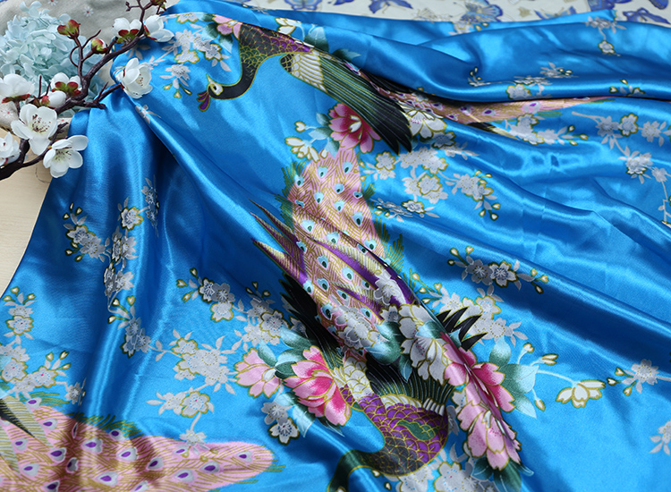 tela de seda impresa de flores tela de seda ropa antigua tela de prenda de ropa china tela de impresión de flores de plantas DIY