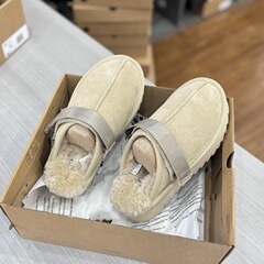 MCQORUGG羊皮毛一体厚底女士雪地靴束带穆勒鞋包头拖鞋批发代发