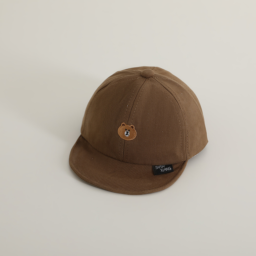 Sombrero de lengua de goma suave para bebés coreanos primavera y otoño lindo oso bordado sombrero de tapa suave para bebés bebés sombrero de béisbol otoño