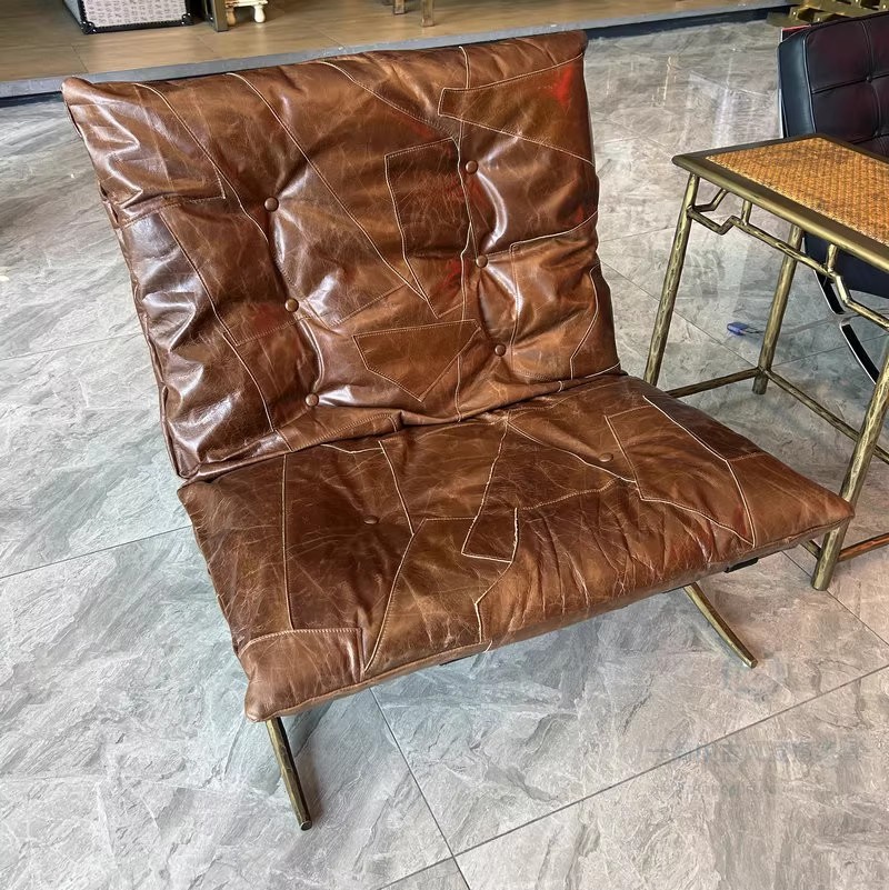 Silla de ocio de sala de estar medieval silla de hierro forjado a mano silla de diseño de alta gama retro sofá individual