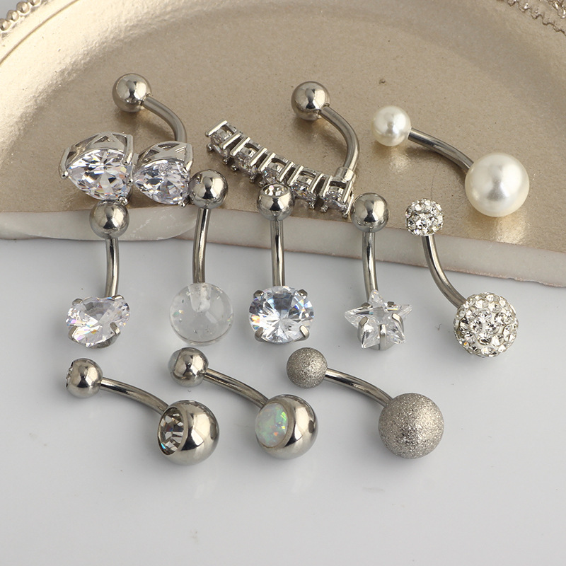 Classic Ball Amazon Navel Ring Set - 11-Piece Belly Button Ring Body Piercing Jewelry Set detail image 8