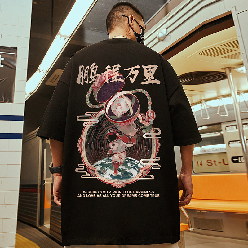 Large Size Plus Large Size Fashionable Fat Man Casual Printed Wide Pine Summer Top 8XL Round Neck Half Short Sleeve Body T-shirt for Men