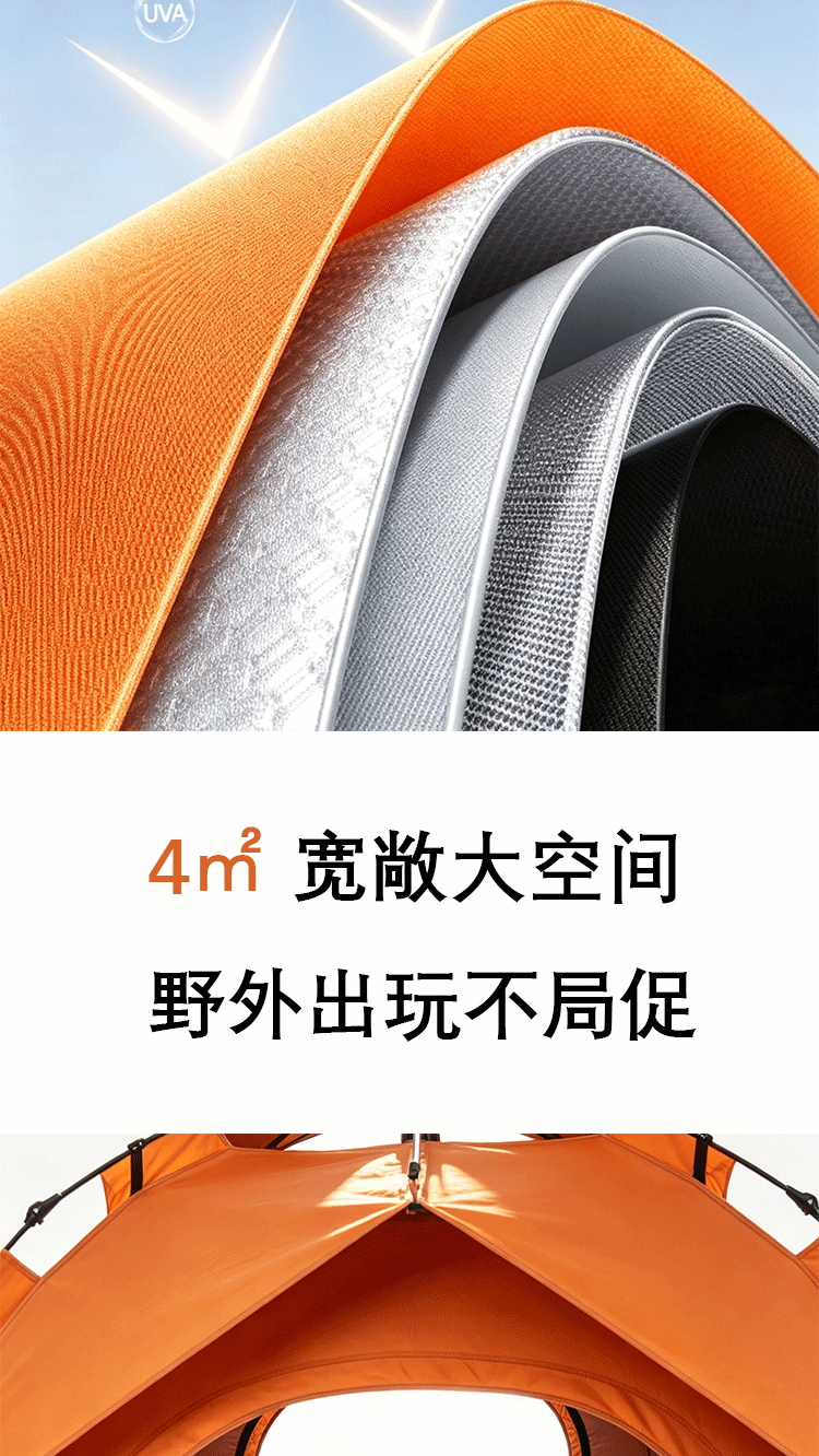 Outdoor tent, double-layer automatic quick-open Oxford fabric, rainproof, sun-proof, silver-coated, camping folding tent wholesale