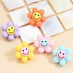 Children's clothing buttons baby sweater open top cartoon cute colorful smile flower decorated button accessories