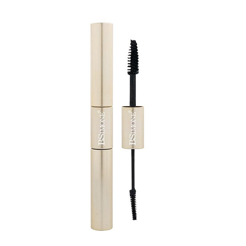 El rímel de doble efecto es largo y rizado, no es fácil de manchar, el rímel de doble cabezal de larga duración, el procesamiento de la base de la fábrica, OEM personalizado