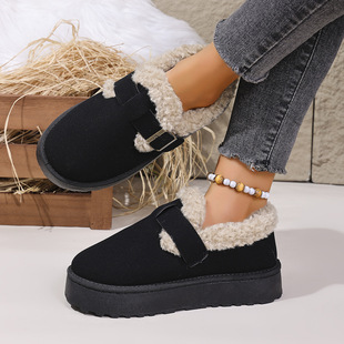 Large Size Suede Cotton Shoes for Women Foreign Trade Winter New Snow Boots Cotton Shoes Plus Velvet Thickened Warm Thick-Soled Cotton Shoes Wholesale