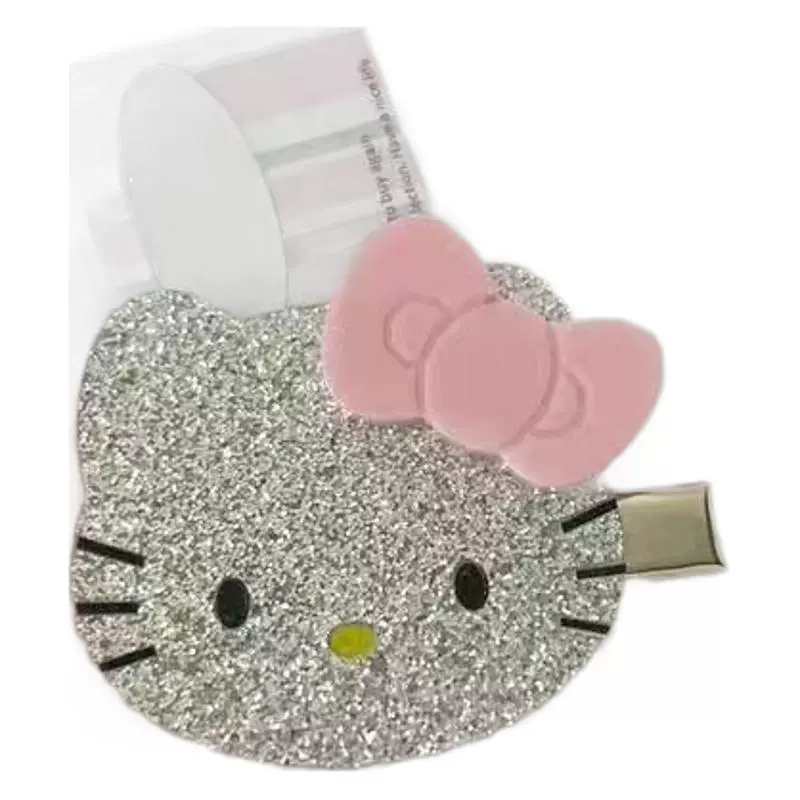 Зажим для волос (Hello Kitty) бантик с блестящей лицевой стороной, акцент 2 карат, упаковка
