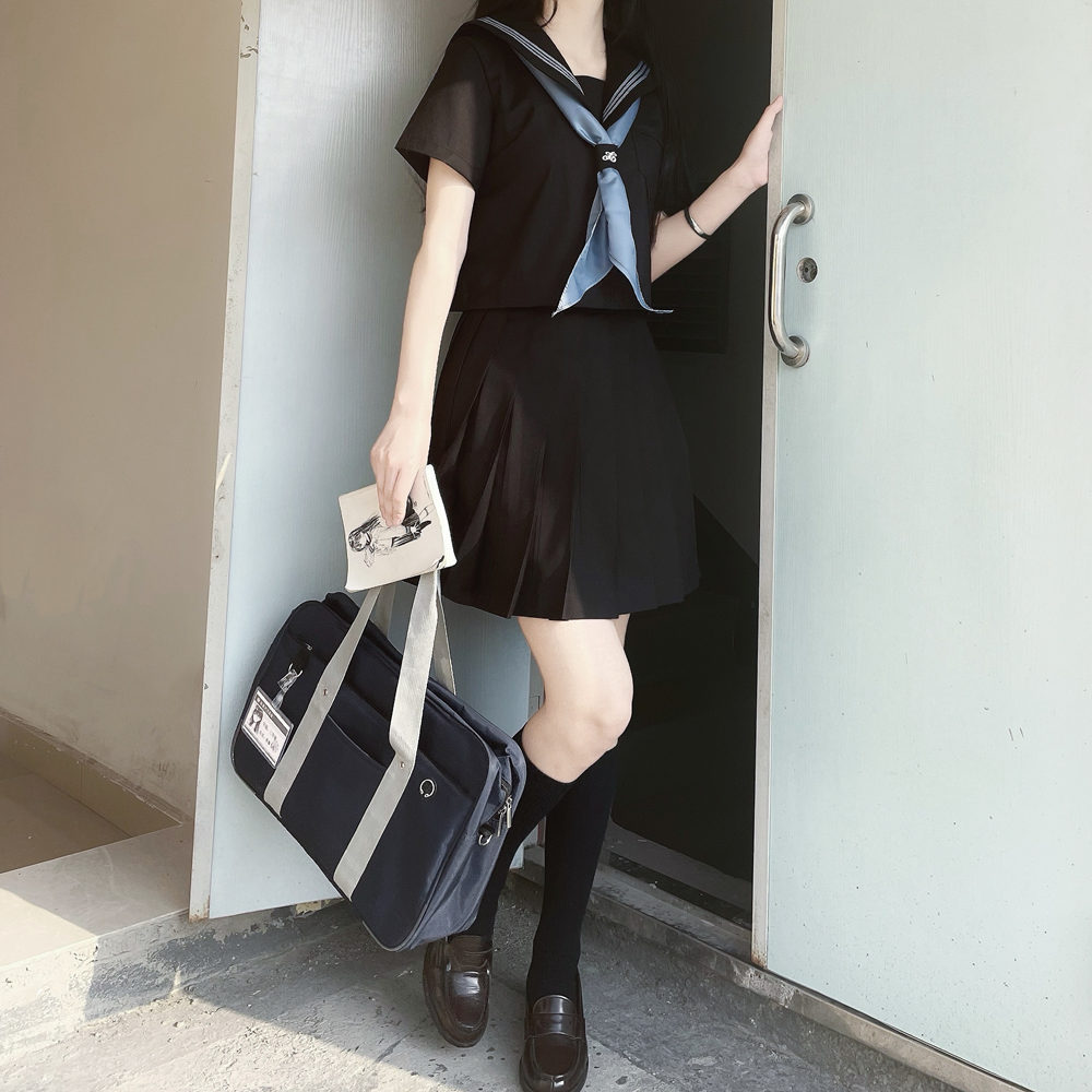 공장 도매 스카프 블랙 3 JK 유니폼 기본 해군 아카데미 바람 학교 JK 중급 선원 세트