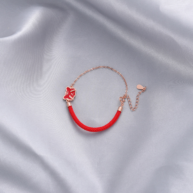 2023 nueva moda festiva pulsera de mujer estilo chino s925 plata esterlina gota aceite original vida Tigre año plata joyería pulsera