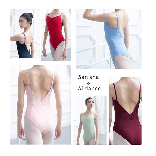 Three Sand Ballet Dance Practice Suit Large Back Gym Suit Art Exam Figure Suit Women High Hip Adult Dance Harness Bodysuit