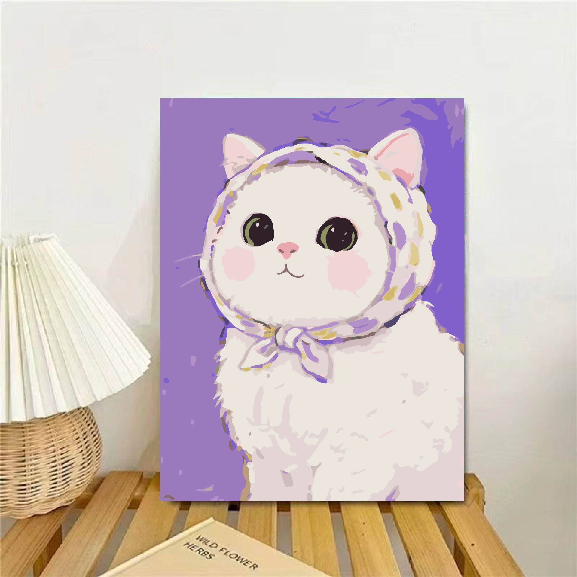 Cariño gatito DIY pintura al óleo digital curar dibujos animados animales hechos a mano regalo acrílico pintura al óleo de color descompresión