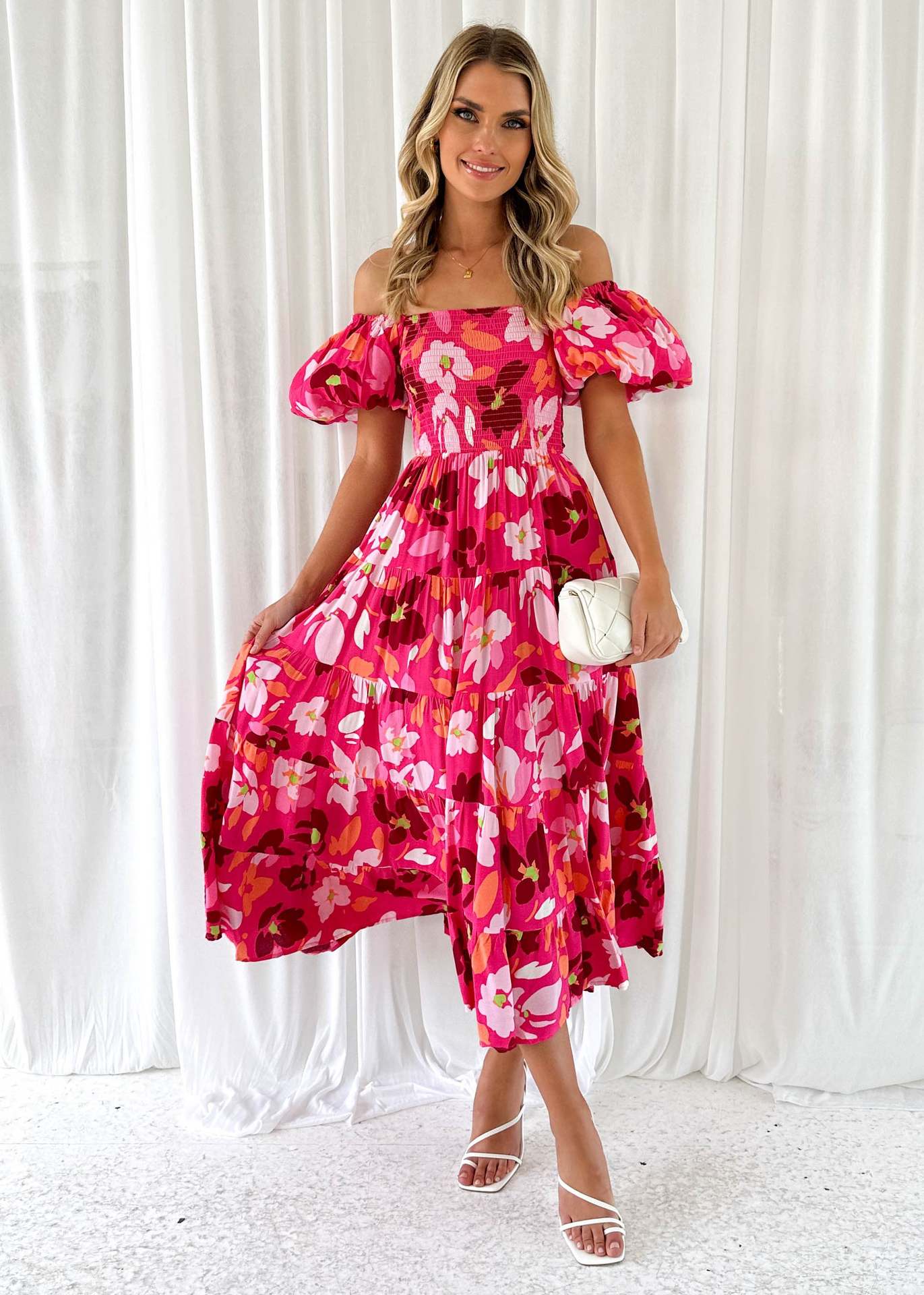 301g Weight Maxi Long Dress Dress Length Type Short Sleeve Sleeve Length Regular Dress Dresses Type Puff Sleeve Sleeve Type Polyester Fabric Type Mid Waist Waist Line Travel, Daily Occasion Boat Neck Neckline Regular Fit Fit Type Flower Pattern Summer, Spring Season Women's Gender Elegant, Classic Style Style Wholesale Women's Elegant Classic Style Flower Travel Daily Boat Neck Short Sleeve Regular Dress 21