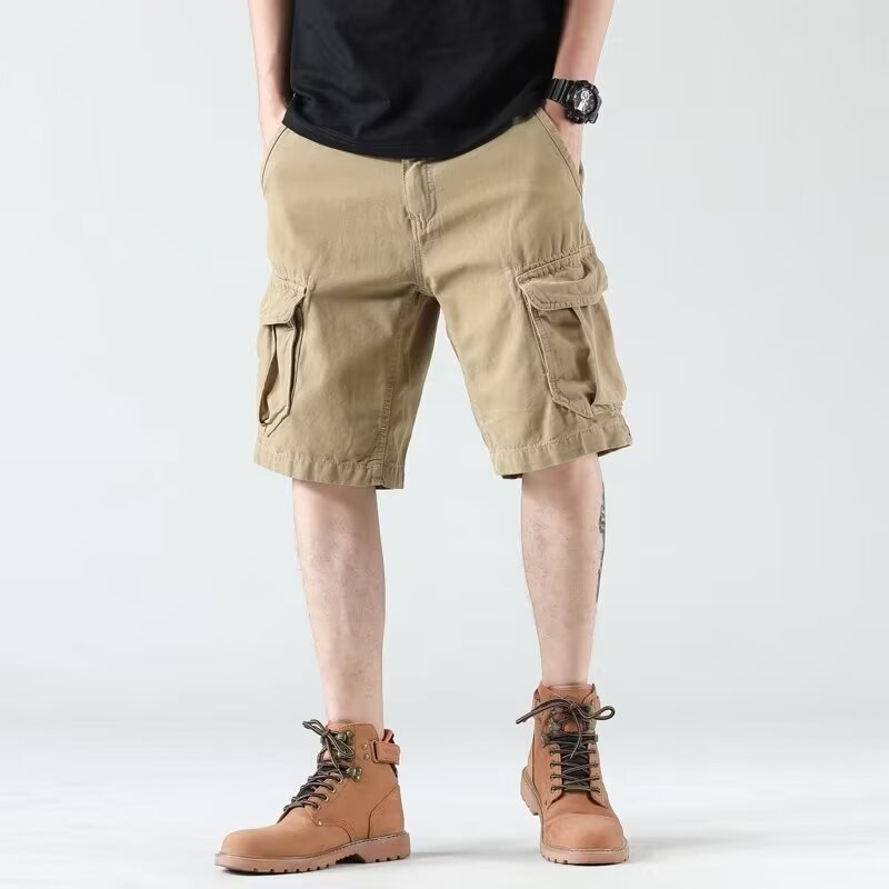 Heavy American Wear-resistant Tooling Shorts Men's Mid-length Pants Summer Retro Functional Multi-pocket Pants