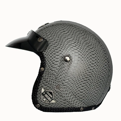 Motosiklet kaskı (dəbilqə) — Seasons, Unisex Safety Helmet - gray-fish-pattern-m