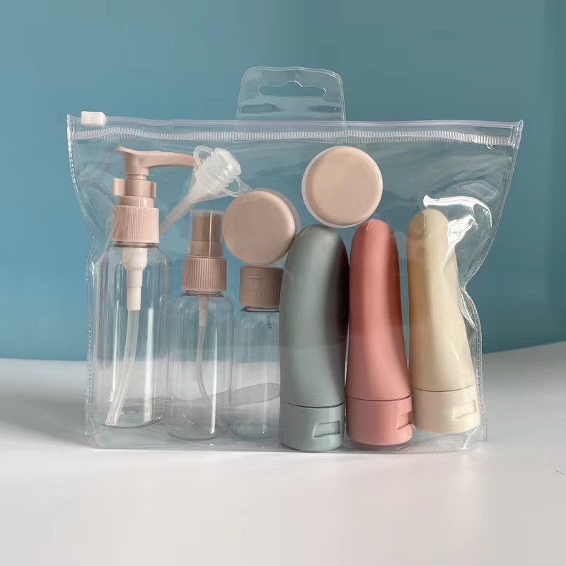 Botella de embalaje de viaje transfronterizo de once piezas de crema facial gel de ducha botella de leche de agua cosmética botella vacía juego de embalaje