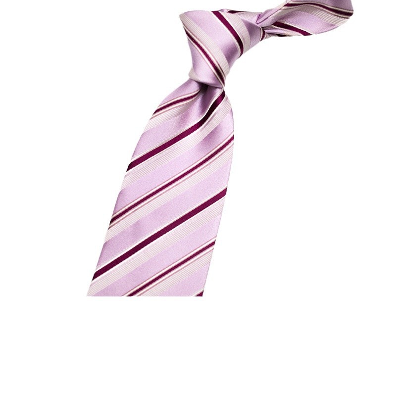 Kleine gestreifte rosa Business-Maulbeerseide, Breite 8,5 cm, Herrenkrawatte_voghion.com