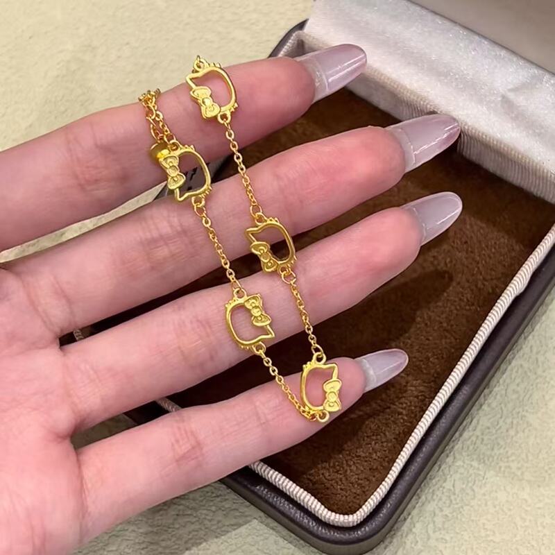 Popular on Xiaohongshu: Golden Hollow Hello Kitty Bracelet, Luxurious and High-end Hello Kitty Wristband, Sweet Hand Accessory Popular on Xiaohongshu: Golden Hollow Hello Kitty Bracelet, Luxurious and High-end Hello Kitty Wristband, Sweet Hand Accessory