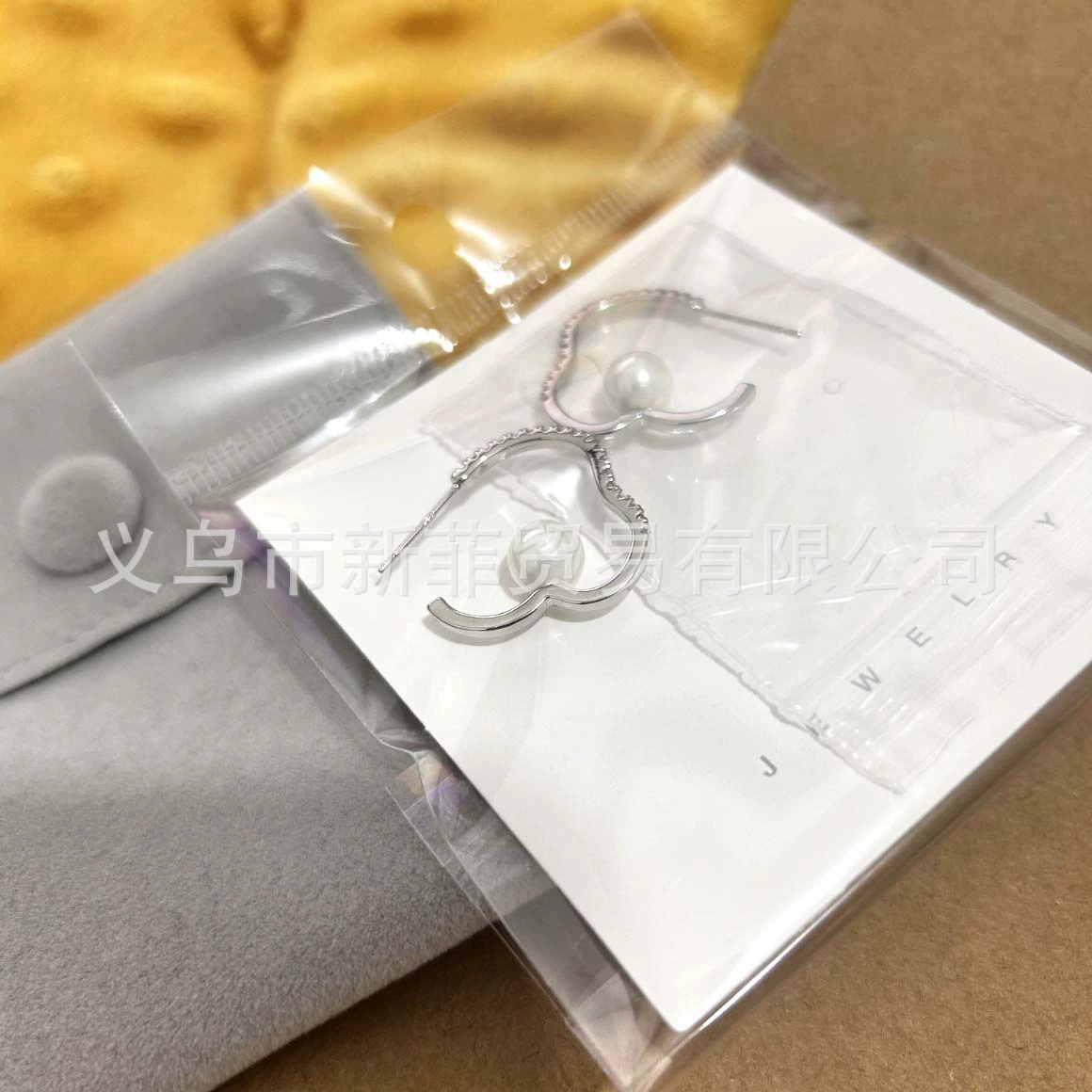Серьги из жемчуга, заушники, ожерелье, цепочка, комплект, медная полировальная ткань ручной работы