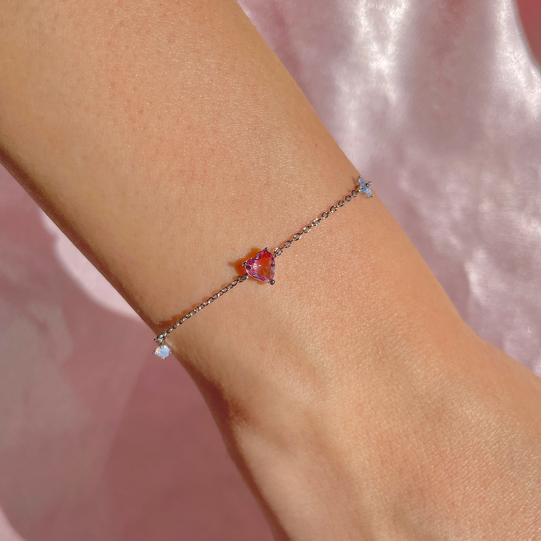 Simple Style Heart Shape Copper Inlay Zircon Bracelets 1 Piece