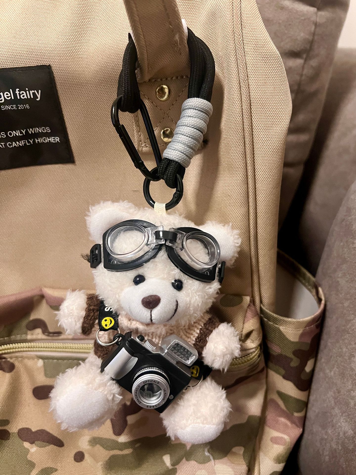 Cámara original oso lindo colgante de bolsa muñeca de felpa colgante de mochila colgante de pareja llavero regalo creativo